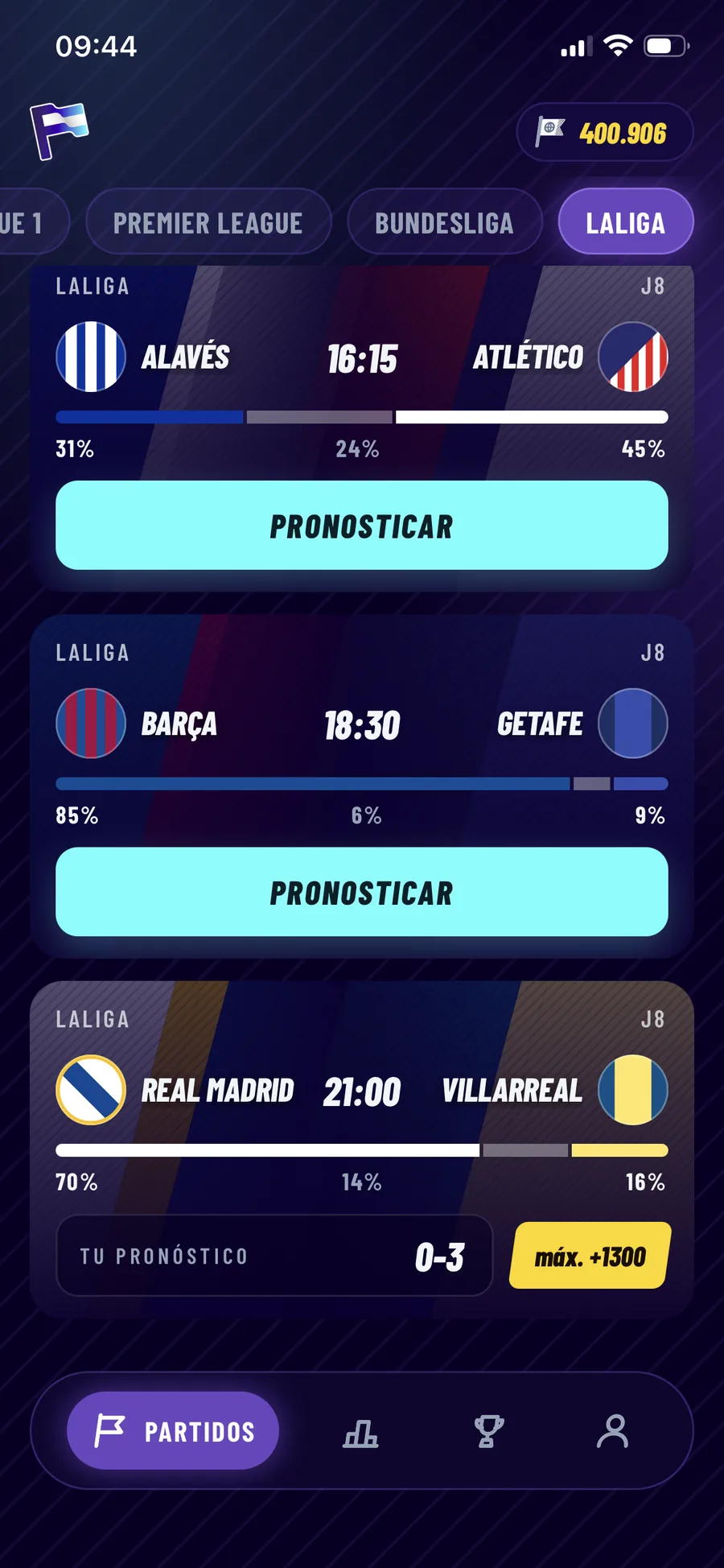 Partidos de la jornada